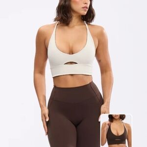Women's Cream Sports Bra